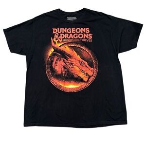 Dungeons & Dragons DND T-shirt Men’s Size XL Black Red Dragon